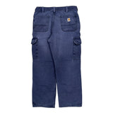 Carhartt Cargo Trousers - 34W 32L Blue Cotton