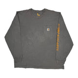 Carhartt Spellout Long Sleeve T-Shirt - XL Grey Cotton
