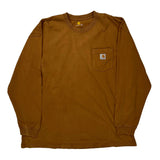 Carhartt Long Sleeve T-Shirt - 2XL Brown Cotton