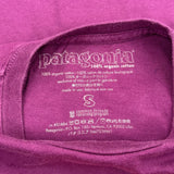 Live Simply Patagonia Graphic T-Shirt - Small Purple Cotton