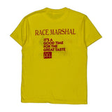 Hanes Single Stitch T-Shirt - Large Yellow Cotton Blend