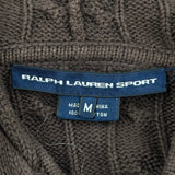 Ralph Lauren Sport Cable Knit Sweater - Medium Brown Cotton