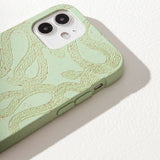 Sage Green Snaky iPhone 14 Plus Case
