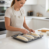 ANYGLEAM Baking Tray 3 Loaf Non Stick Perforated Oven Pastry Pan Molder With Hole