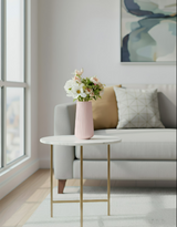 ANYDECO Flower Vase Pink Large Ribbed Nordic Style Pot Living Room Decor
