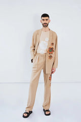 Earth Floral Pleated Wide Leg Trouser - Pre Order