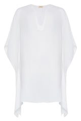 White Chiffon Caftan Tunic Top / Caftan Tunic Dress