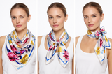 Anyyou Fashion Premium Satin Square Scarf – Elegant White Silk-Feel Neckwrap for Women