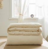 ANYHOUZ Beige Quilted Duvet Cover – Ultra Soft Bed Comforter Set