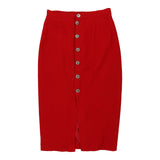Krizia Midi Pencil Skirt - 32W UK 12 Red Wool