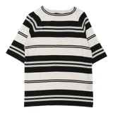 Giorgio Armani Striped T-Shirt - Medium Black & White Viscose