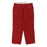 Lacoste Cord Trousers - 36W 27L Red Cotton