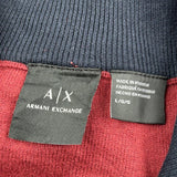 Vintage Armani Exchange Zip Up- Large Red Cotton Blend
