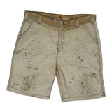 Carhartt Carpenter Shorts - 36W 10L Beige Cotton