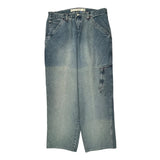 Azzure Denim Wide Leg Carpenter Jeans - 36W 27L Light Wash Cotton