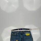 Made In USA Silver Tabs Levis Hand Painted Baggy Jeans - 32W 32L Multicoloured Cotton