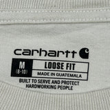 Carhartt Spellout Long Sleeve T-Shirt - Medium Cream Cotton