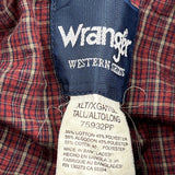 Tall Wrangler Checked Shirt - XL Red Cotton Blend