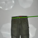 Dickies Double Knee Carpenter Trousers - 32W 29L Grey Cotton