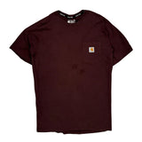 Carhartt T-Shirt - Large Burgundy Cotton