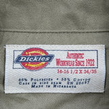 Dickies Shirt - Large Khaki Cotton Blend