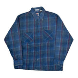 Dickies Checked Flannel Shirt - Large Blue Cotton