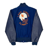 Lake Zurich Flames Rennoc Football Varsity Jacket - Medium Blue Wool Blend