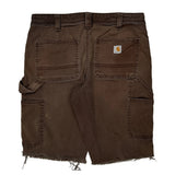 Carhartt Double Knee Carpenter Shorts - 30W 9L Brown Cotton