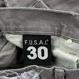 Fusai Cargo Shorts - 28W 12L Grey Cotton