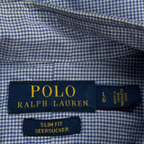 Polo By Ralph Lauren Slim Fit Shirt - Large Blue Cotton