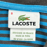 Lacoste Striped Polo Shirt - 3XL Blue Cotton