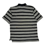 Vintage Avirex Striped Polo Shirt - Large Black Cotton