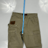 Wrangler Cargo Trousers - 34W 34L Khaki Cotton