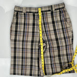 Regular Fit Dickies Checked Shorts - 34W 13L Beige Cotton