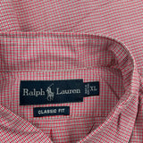 Ralph Lauren Checked Short Sleeve Shirt - XL Red Cotton