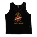 Motorcycle Harley Davidson Graphic Tank Top - Large Black Cotton