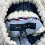 Shield Patch On Sleeve Tommy Hilfiger 1/4 Zip - Medium White Cotton