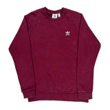 Adidas Sweatshirt - Medium Burgundy Cotton