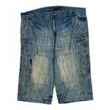 Private Member Hip Hop Denim Shorts - 34W 12L Light Wash Denim