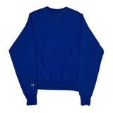 Reverse Weave Champion Spellout Sweatshirt - XS Blue Cotton