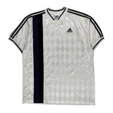Adidas Striped Football Shirt - XL Black Polyester