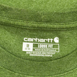 Carhartt Spellout Long Sleeve T-Shirt - Medium Green Cotton