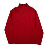 Vintage Polo By Ralph Lauren 1/4 Zip - XL Red Cotton