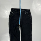 Dickies Contrast Stitch Carpenter Trousers - 30W UK 10 Black Cotton