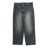 Avirex Wide Leg Graphic Jeans - 33W 28L Gray Cotton