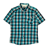 Oakley Checked Short Sleeve Shirt - Large Blue Cotton