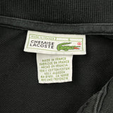 Made In France Lacoste Polo Shirt - Large Black Cotton