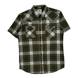 Levis Checked Short Sleeve Shirt - Small Gray Cotton