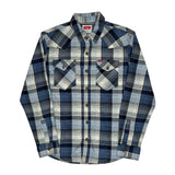 Wrangler Checked Flannel Shirt - Medium Blue Cotton