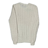 Polo By Ralph Lauren Cable Knit Sweater - Large White Cotton